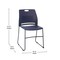 Flash Furniture Navy Plastic Stack Chair with Steel Sled Base, PK 5 5-RUT-NC499A-NAVY-GG - alternate 2